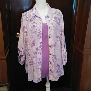 White Stag floral 2 piece blouse euc 2x